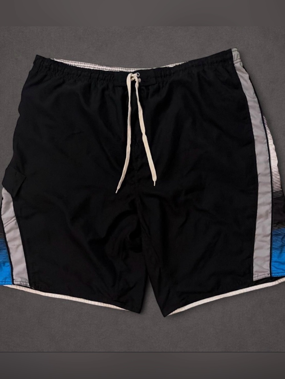 Burnside Board Shorts Black Blue Purple Swim Trunks Size XL